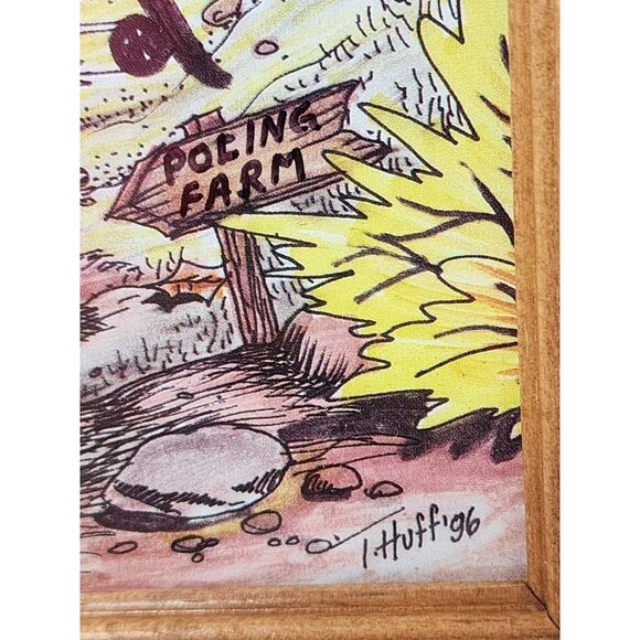 Vintage T. Huff Painting Of Hunter Deer 4Wheeler Cross‎ Bow Fall Scene - Picture 3 of 7